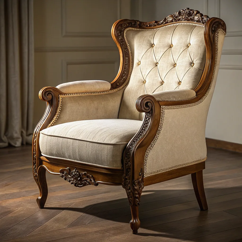 A beautifully upholstered vintage chair